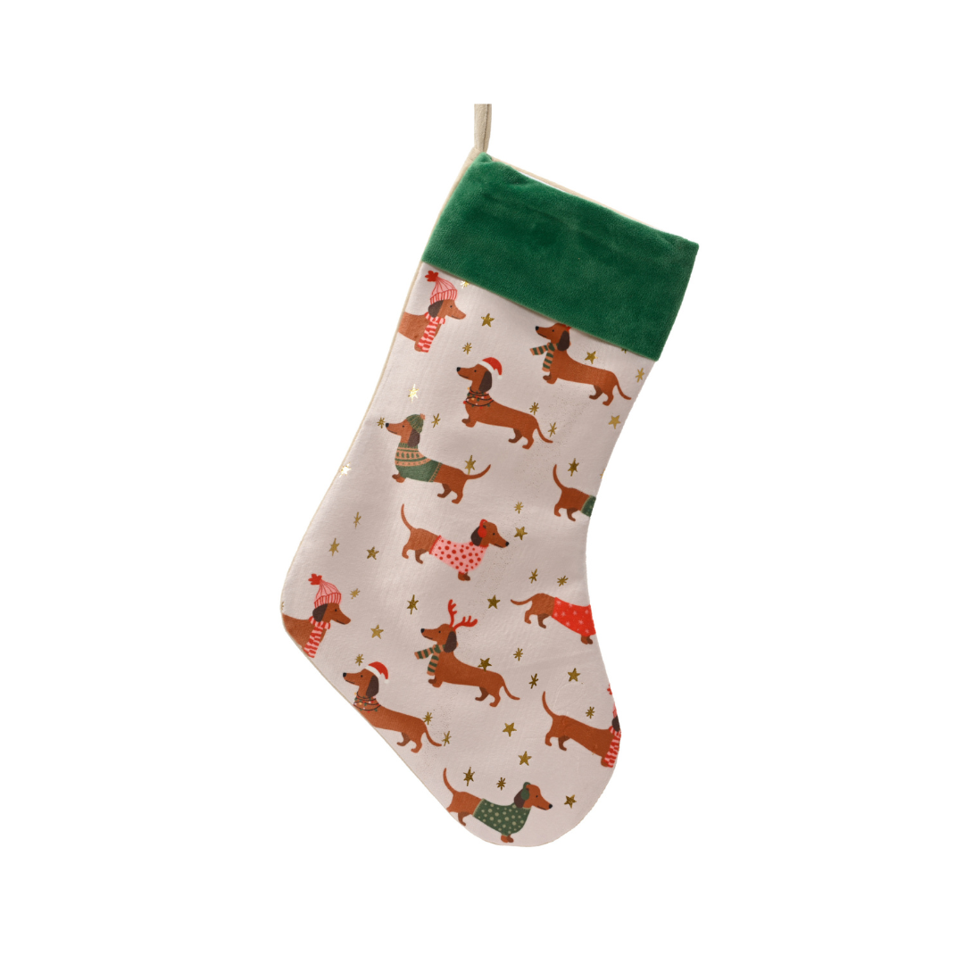 Christmas Stocking Dog Print
