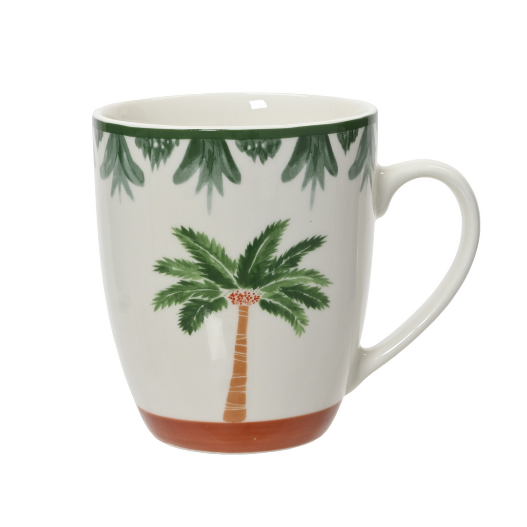 Porcelain Palm Pattern Mug