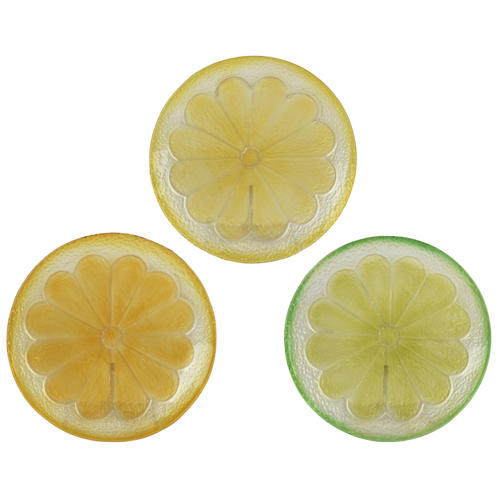 Set of 3 Citrus Glass Dinner Plate Set