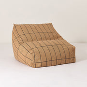 Vibes Armchair Beanbag Brown Black Grid