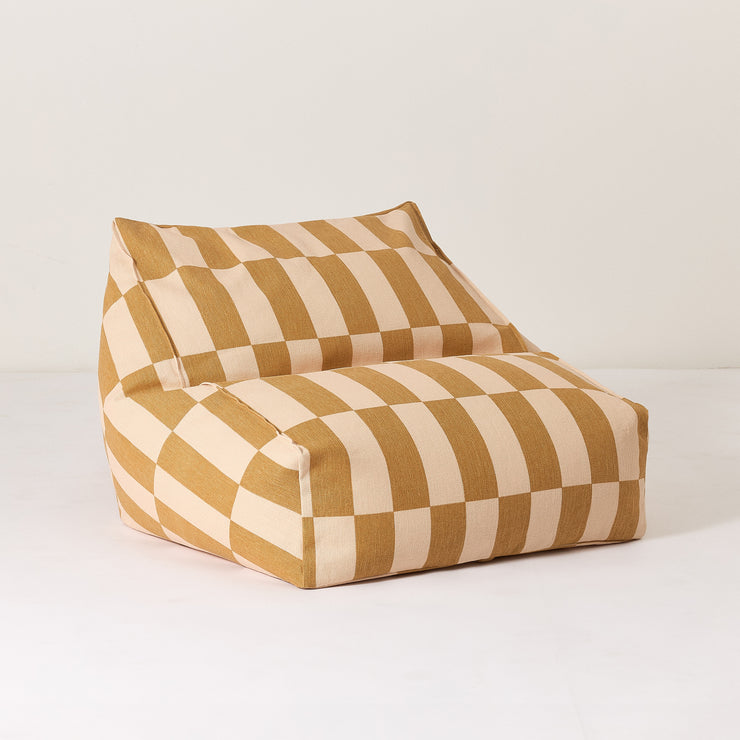 Vibes Armchair Beanbag Mustard and Sand Tiles - PRE -ORDER