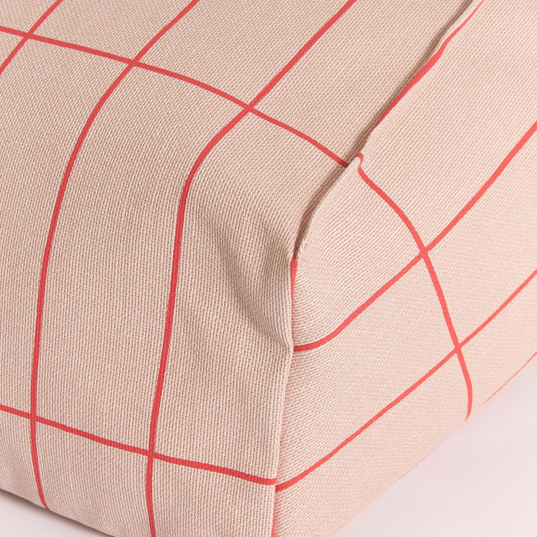 Vibes Kids Armchair Beanbag Pink Red Grid