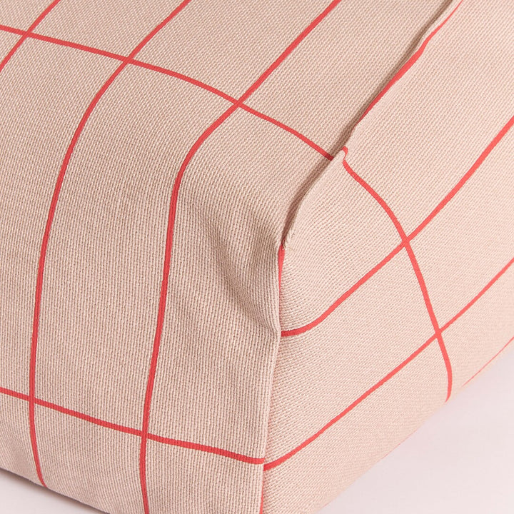 Vibes Kids Armchair Beanbag Pink Red Grid