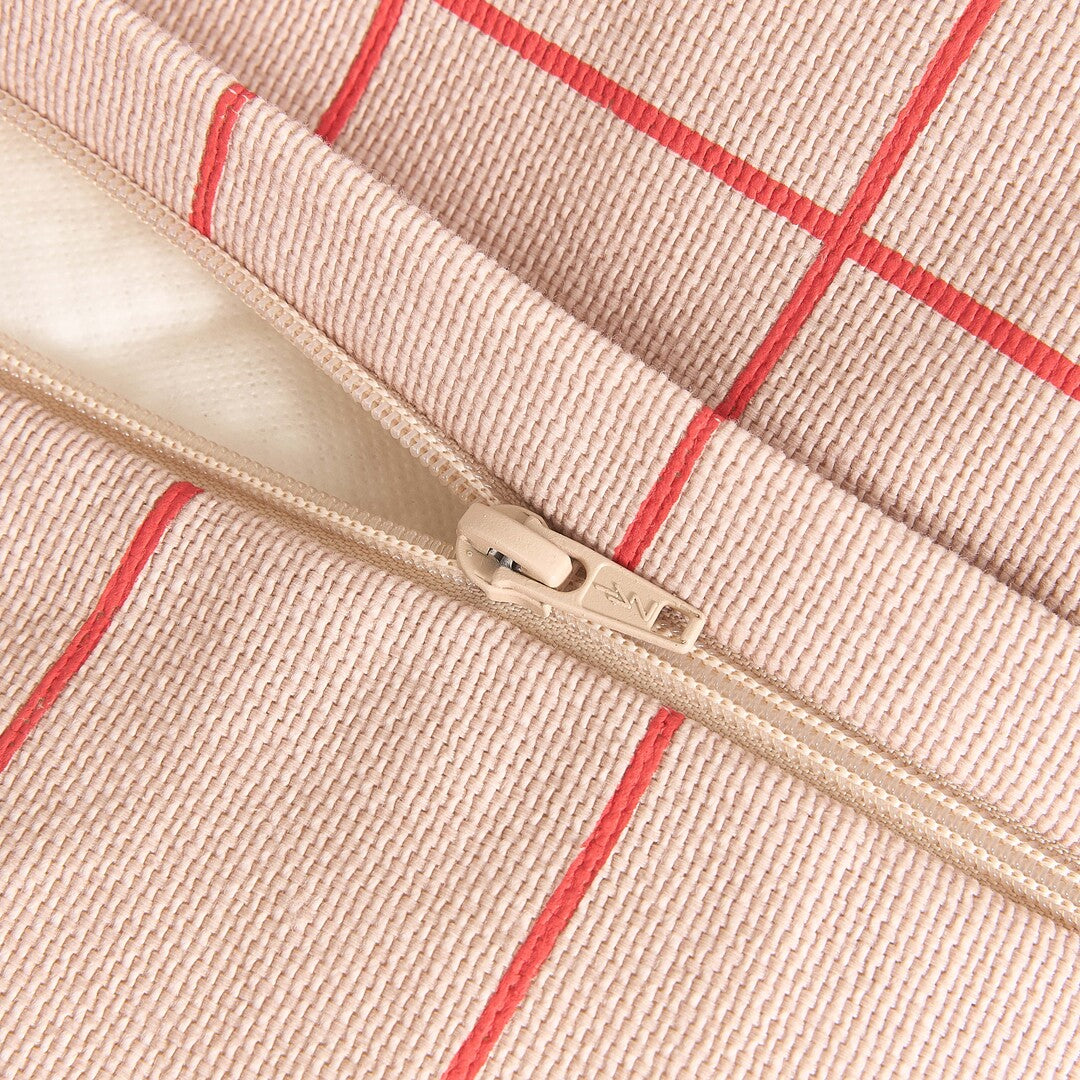 Vibes Kids Armchair Beanbag Pink Red Grid