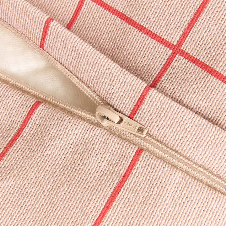 Vibes Kids Armchair Beanbag Pink Red Grid