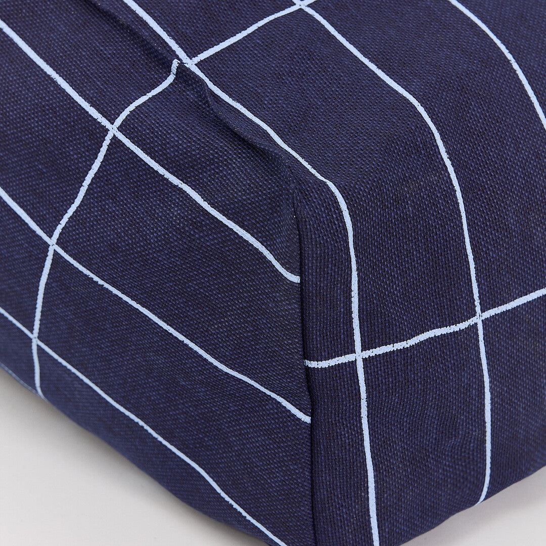 Vibes Kids Armchair Beanbag Navy Blue Grid