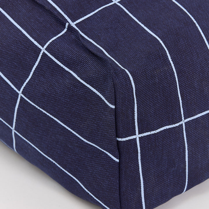 Vibes Kids Armchair Beanbag Navy Blue Grid