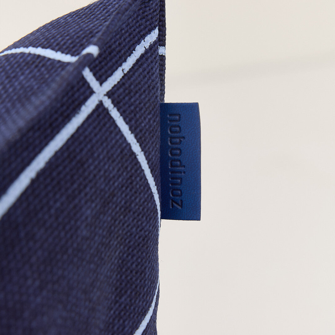 Vibes Kids Armchair Beanbag Navy Blue Grid