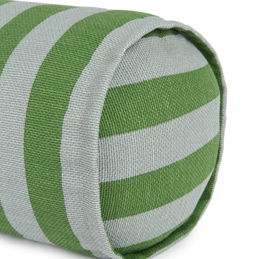 Vibes Cylinder Cushion Green Blue Stripes
