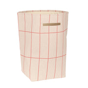 Vibes Large Storage Basket in Pink Red Grid by Nobodinoz