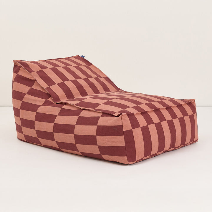 Vibes Adult Long Beanbag in Maroon Tiles