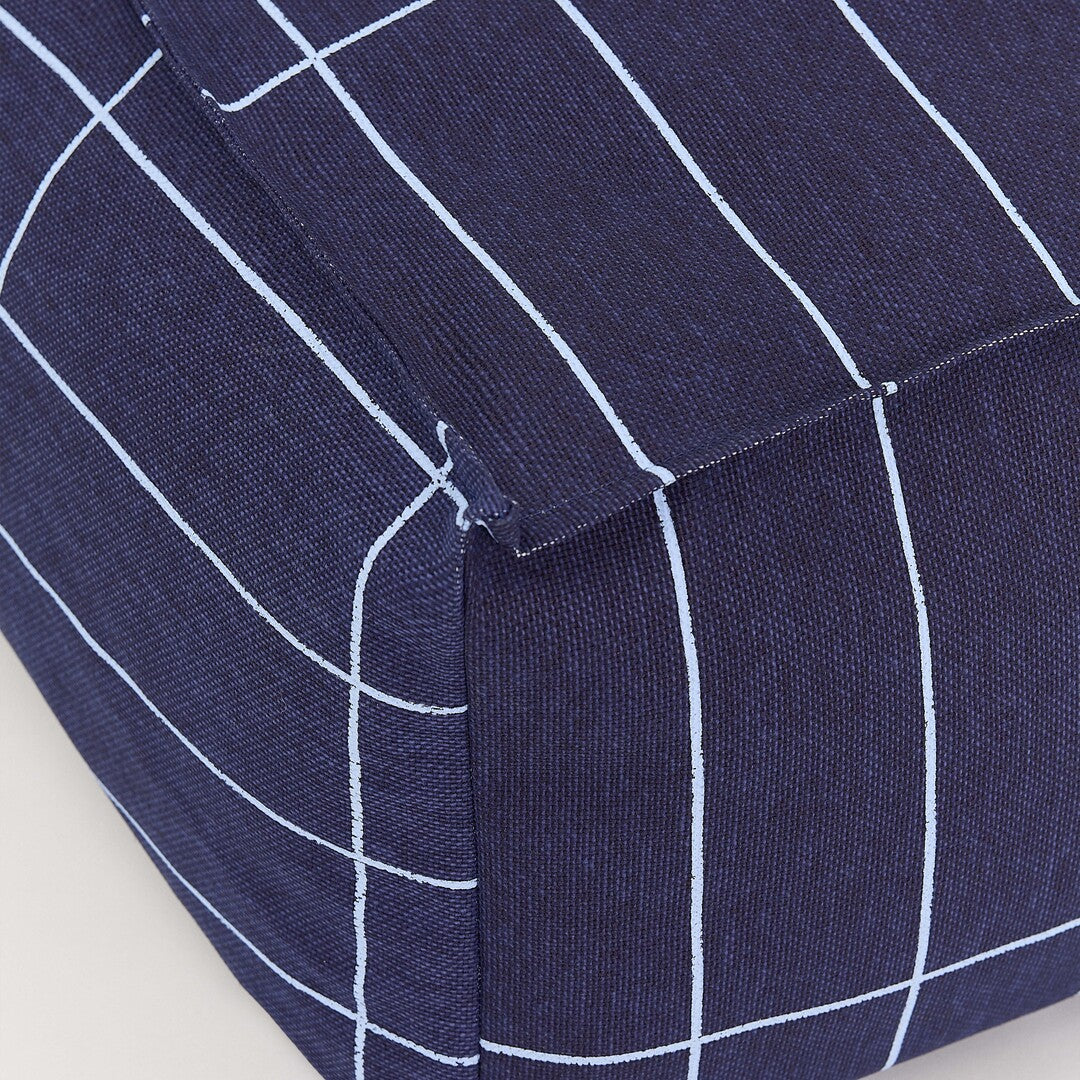 Vibes Adult Long Beanbag in Navy Blue Grid