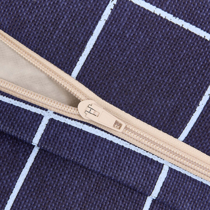 Vibes Adult Long Beanbag in Navy Blue Grid