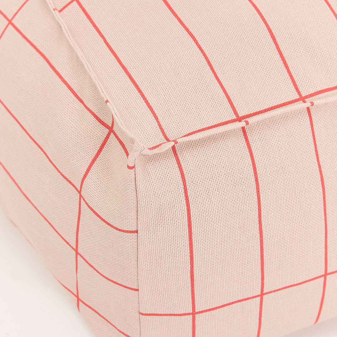 Vibes Adult Long Beanbag in Pink Grid