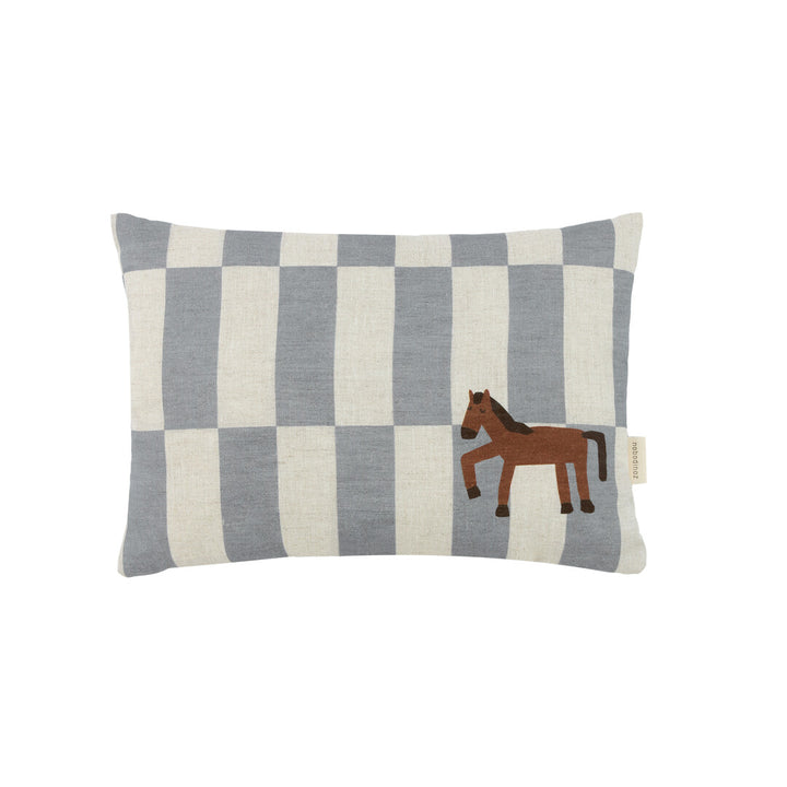 Vibes Rectangular Cushion  Blue Tiles Horse