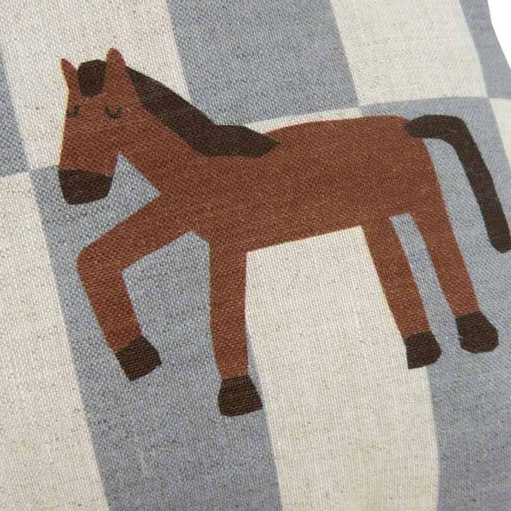 Vibes Rectangular Cushion  Blue Tiles Horse