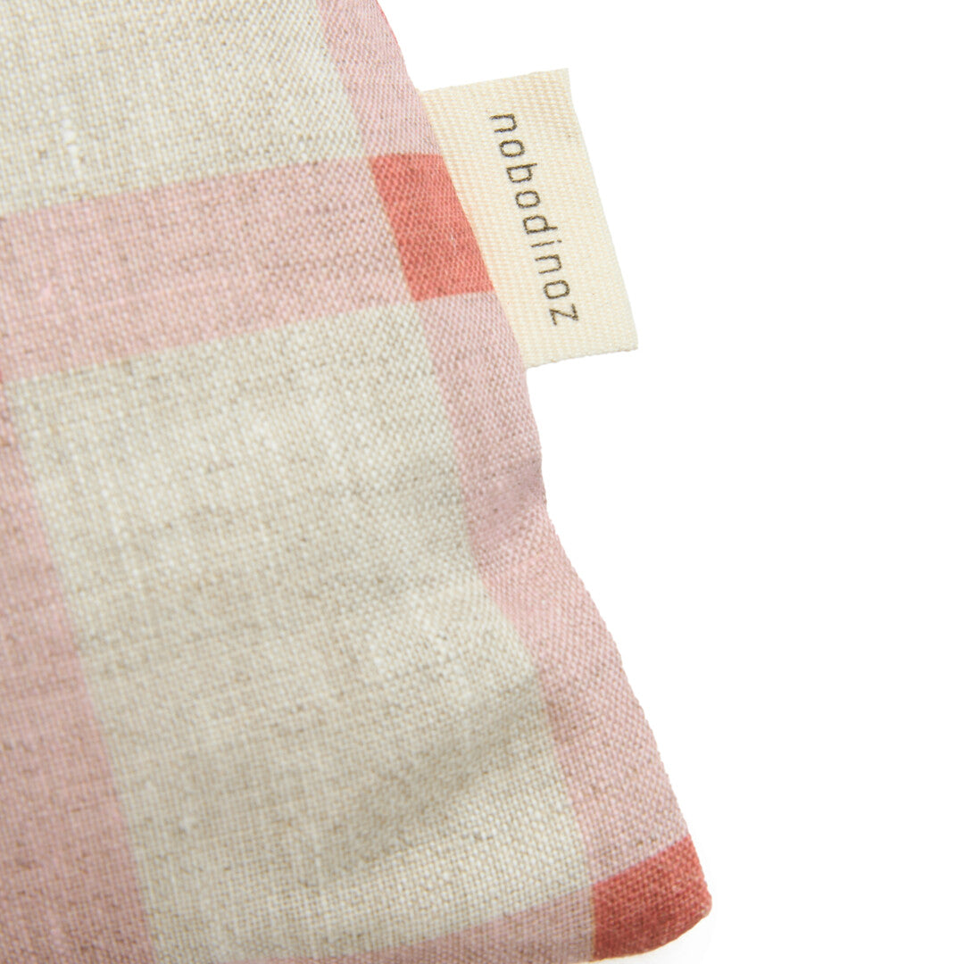 Vibes Rectangular Cushion  Pink Windowpane Tulips