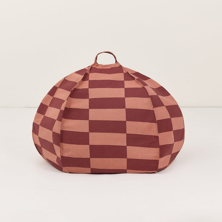 Vibes Kids Round Beanbag Maroon Tiles