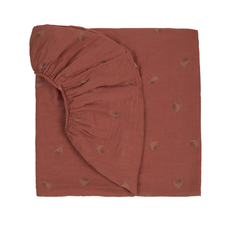Wabi-Sabi Washed BB Fitted Sheet Blossom Rosewood By Nobodinoz