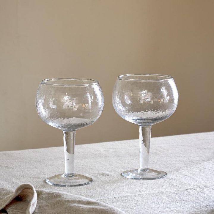 Yala Hammered Gin Glasses in Clear Set of 2