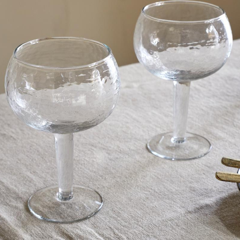 Yala Hammered Gin Glasses in Clear Set of 2