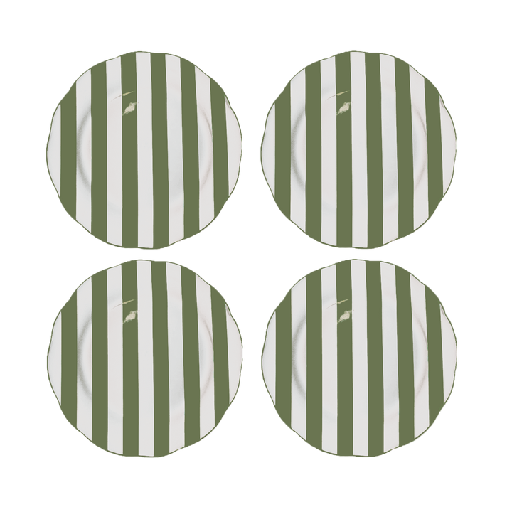 Set of 4 Trattoria Khaki Dinner Plates