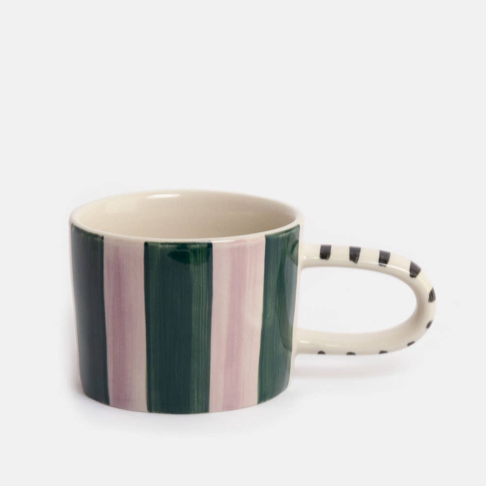 Teal/Lilac Stripe Large Mug