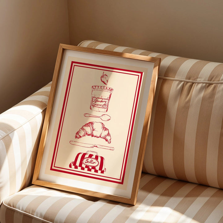 Jammy Croissant Print by Mash Design