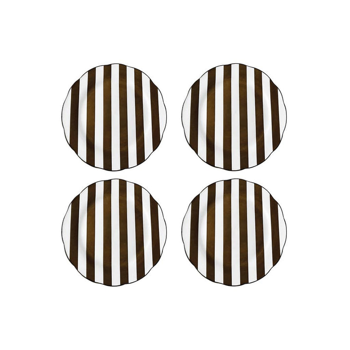 Set of 4 Brown Trattoria Dessert Plates