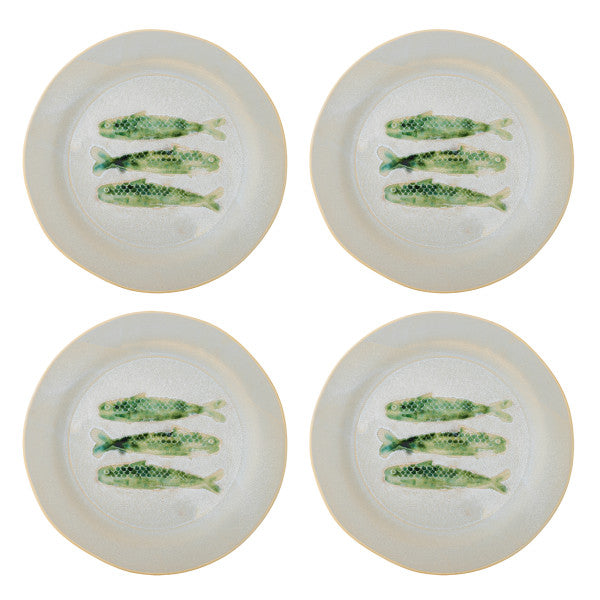 Set of 4 Stoneware Hadden Plate Fish