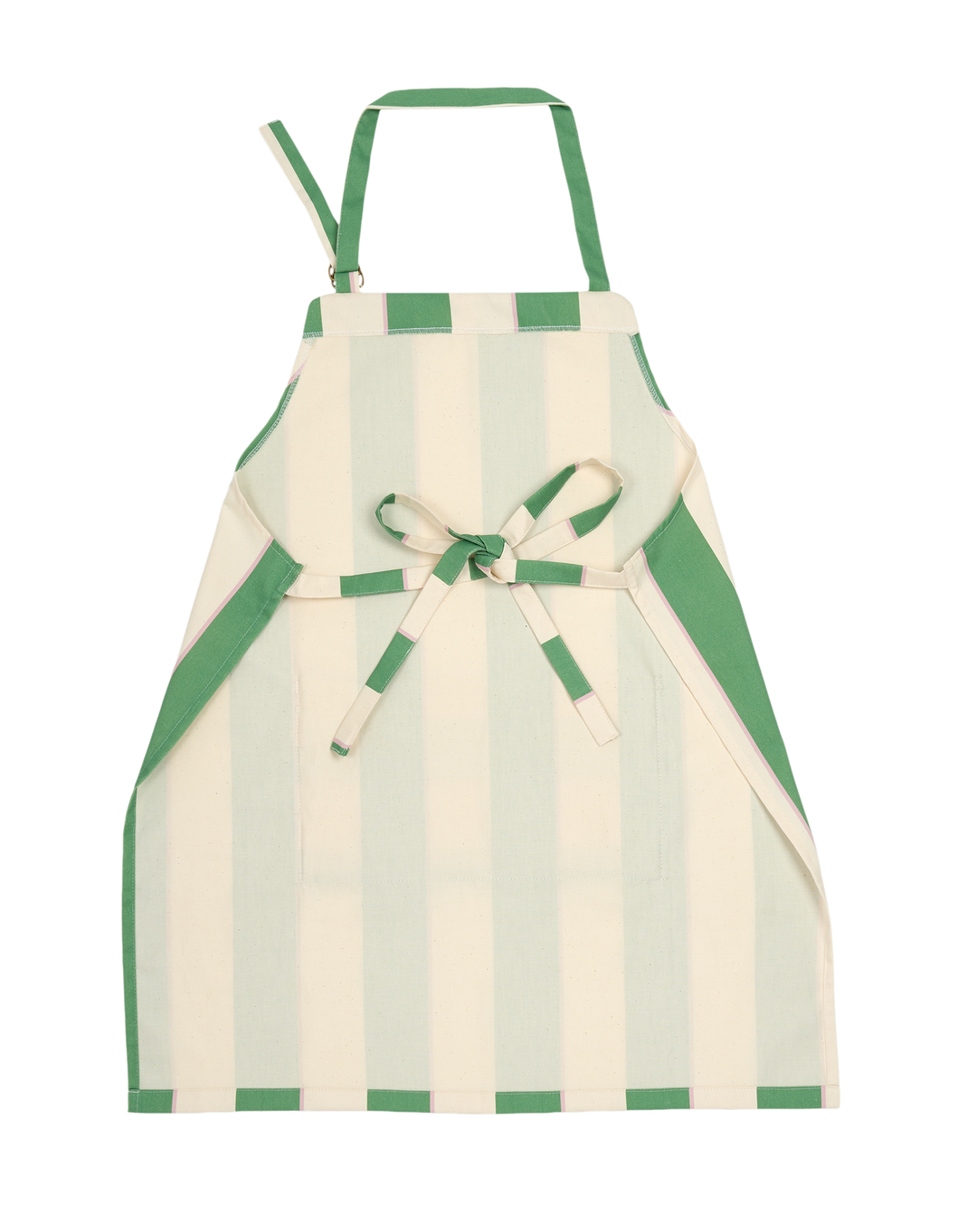 Nododinoz Kitchen Apron in Green Cabana Stripes