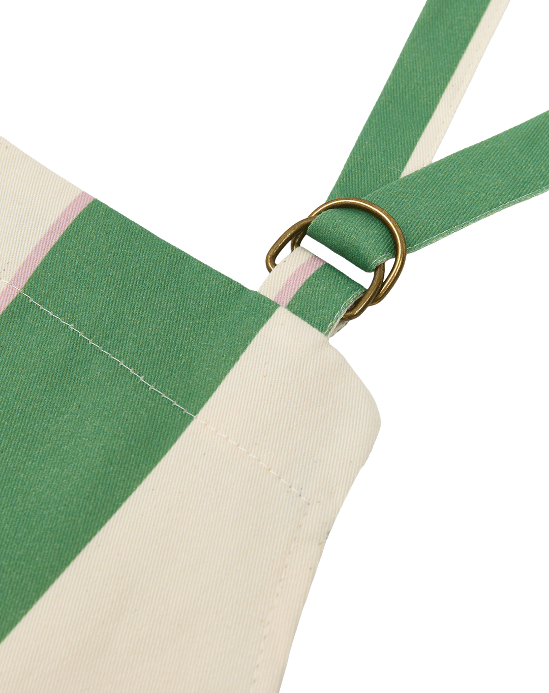 Nododinoz Kitchen Apron in Green Cabana Stripes