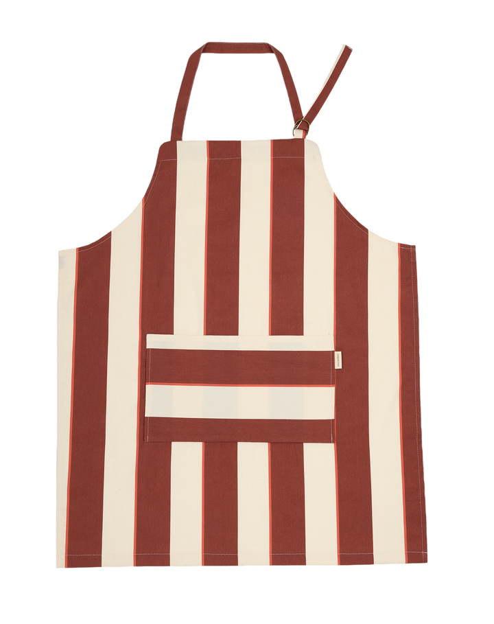 Nododinoz Kitchen Apron in Maroon Cabana Stripes