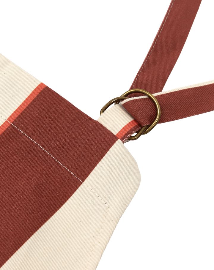Nododinoz Kitchen Apron in Maroon Cabana Stripes