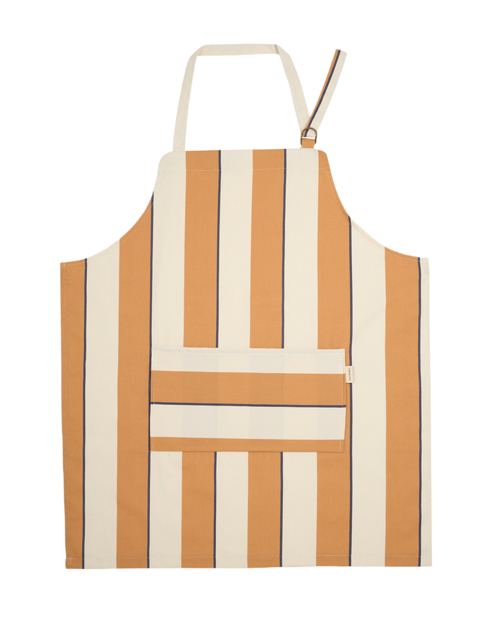 Nododinoz Kitchen Apron in Orange Cabana Stripes