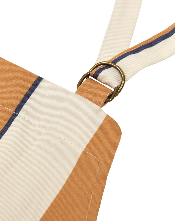 Nododinoz Kitchen Apron in Orange Cabana Stripes