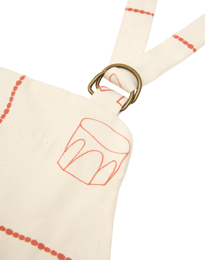 Nododinoz Kitchen Apron in Red Tiles Lunch