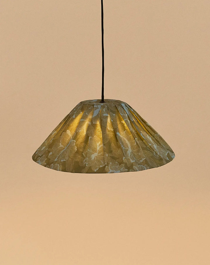 Nododinoz Ava Pleated Lampshade in Green Peonies 50cm