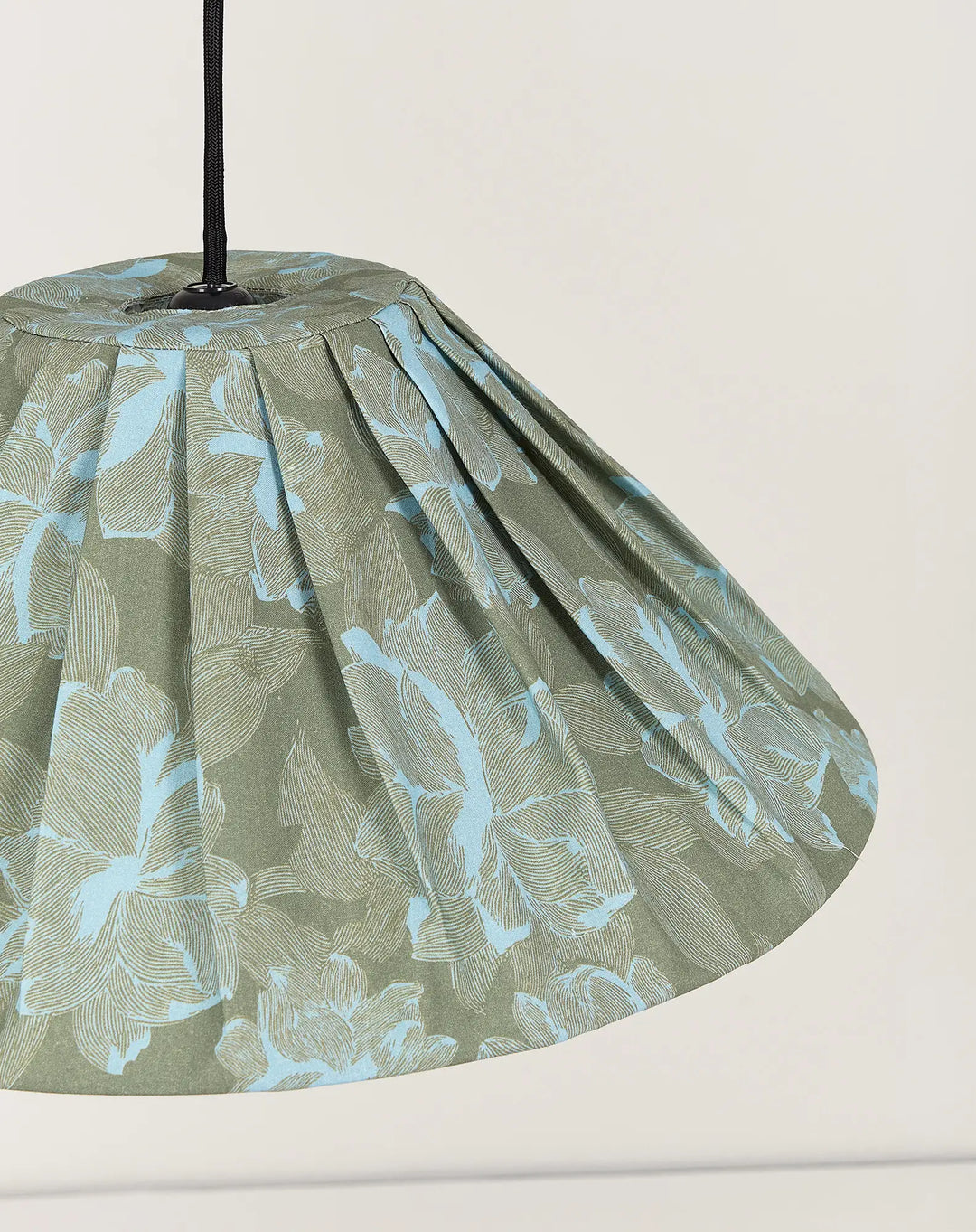 Nododinoz Ava Pleated Lampshade in Green Peonies 50cm