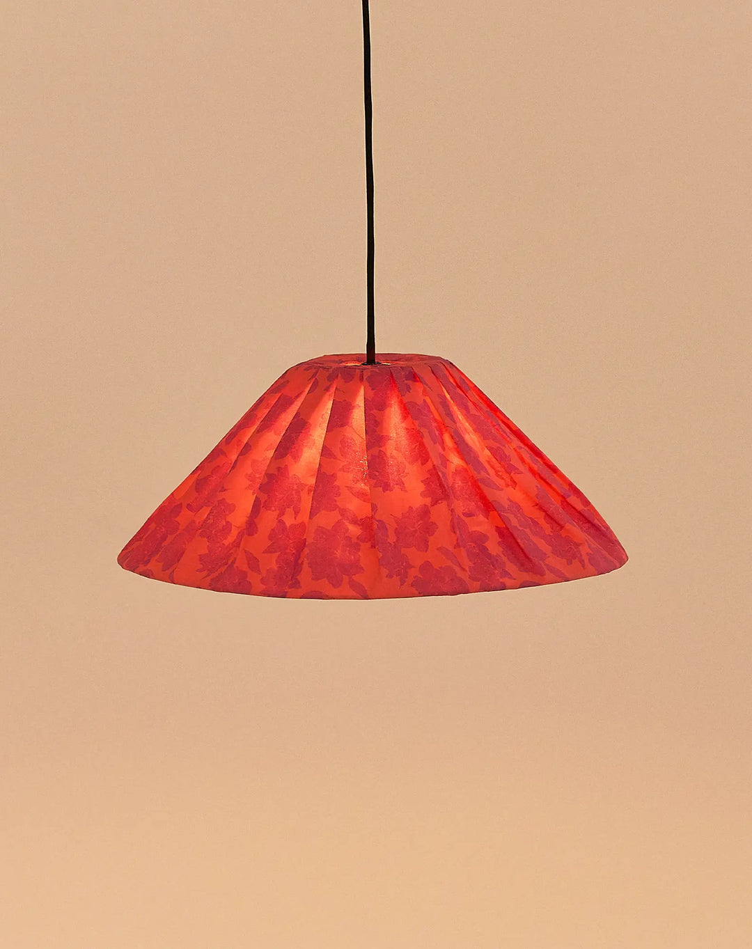 Nododinoz Ava Pleated Lampshade in Red Peonies 50cm