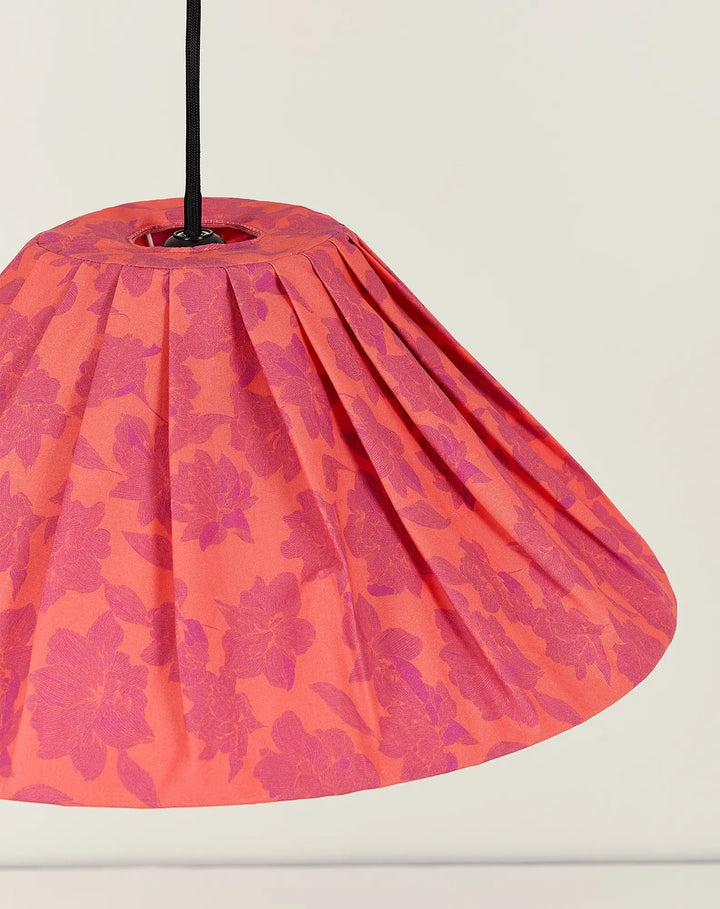 Nododinoz Ava Pleated Lampshade in Red Peonies 50cm