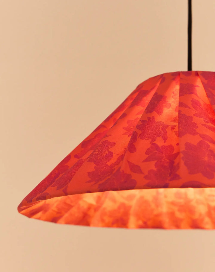 Nododinoz Ava Pleated Lampshade in Red Peonies 50cm
