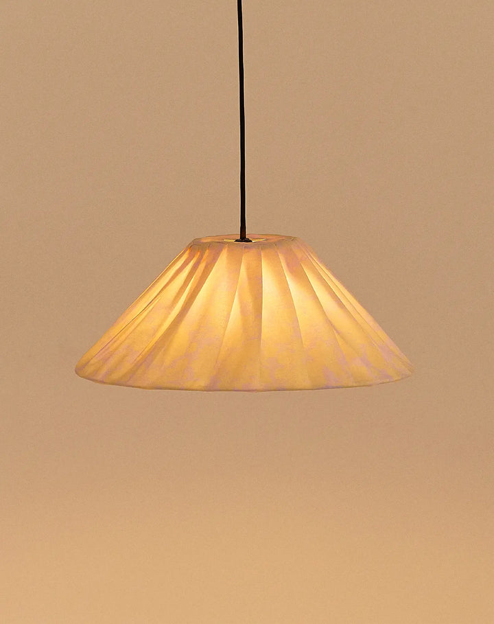 Nododinoz Ava Pleated Lampshade in Yellow Flowers 50cm