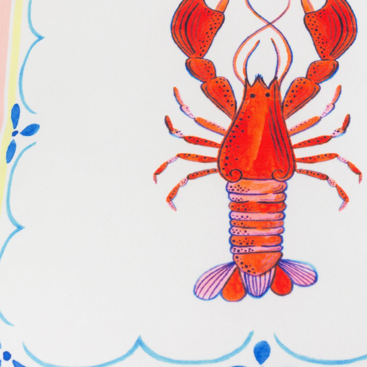 Brunch Stripes Lobster Outdoor Cushion