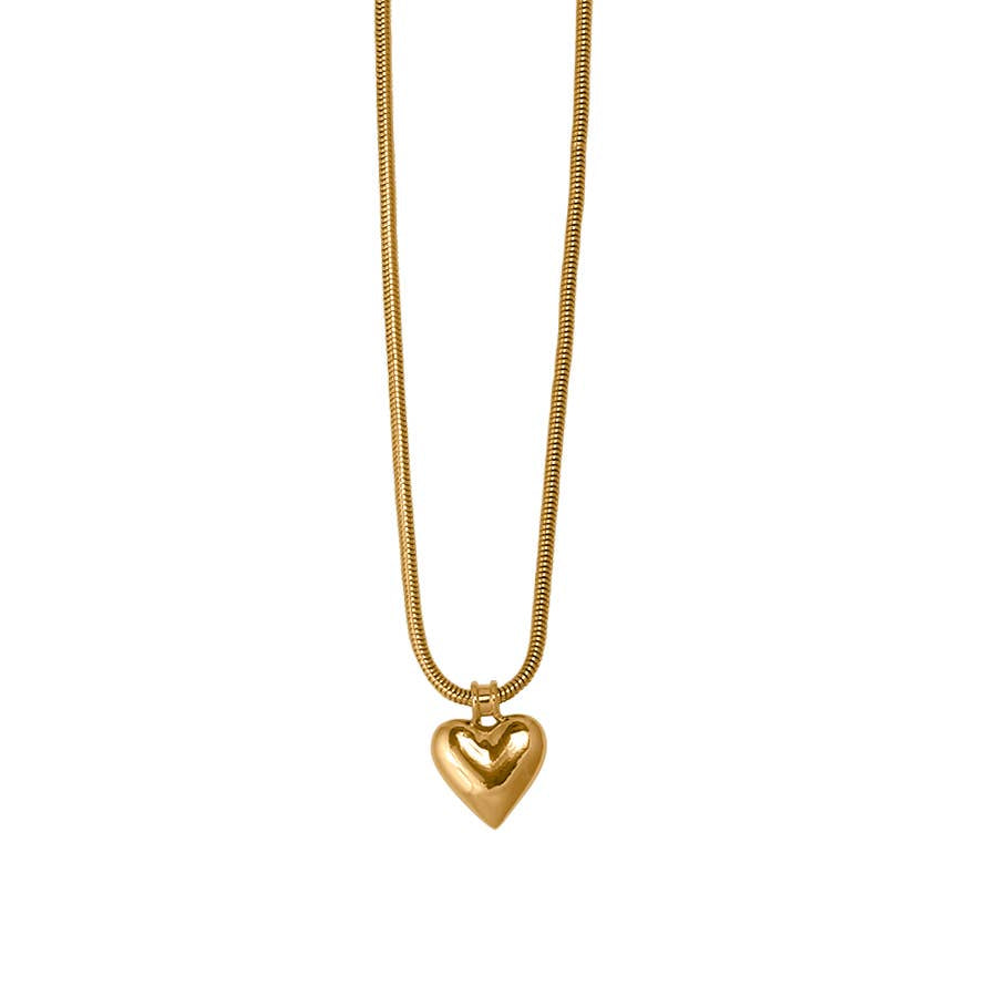 Atalanta Puff Heart Necklace