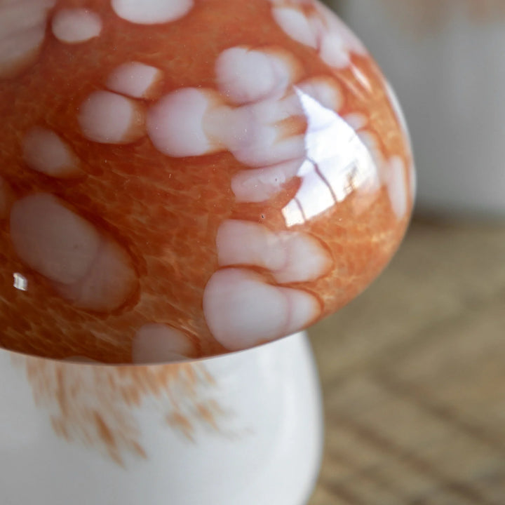Set of 2 Confetti Glass Mushrooms Ornaments