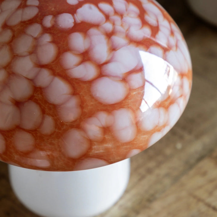 Set of 2 Confetti Glass Mushrooms Ornaments