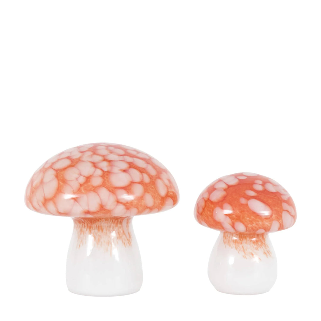Set of 2 Confetti Glass Mushrooms Ornaments