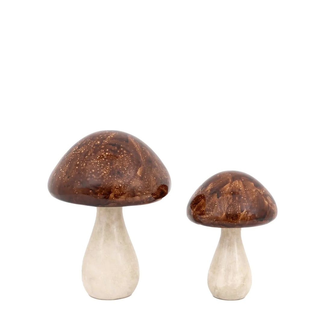 Set of 2 Resin Mushroom Ornaments