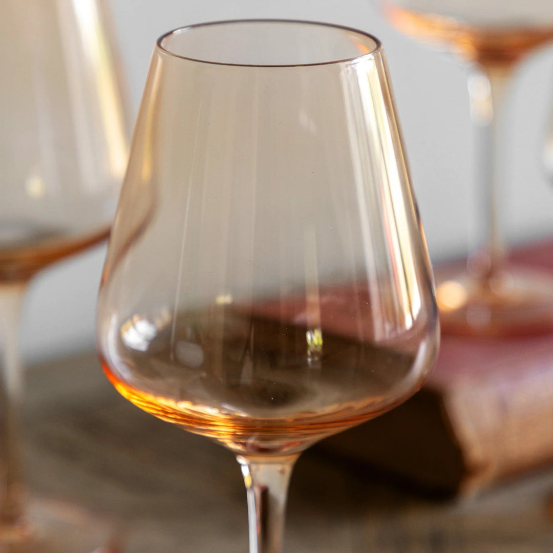 Wine Glass in Amber Set of 4